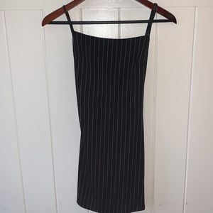 Straight Thin-Striped Mini Dress
